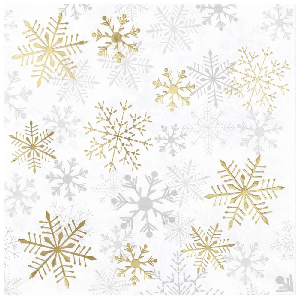 Салфетки "Белые снежинки" 33 см 6 шт