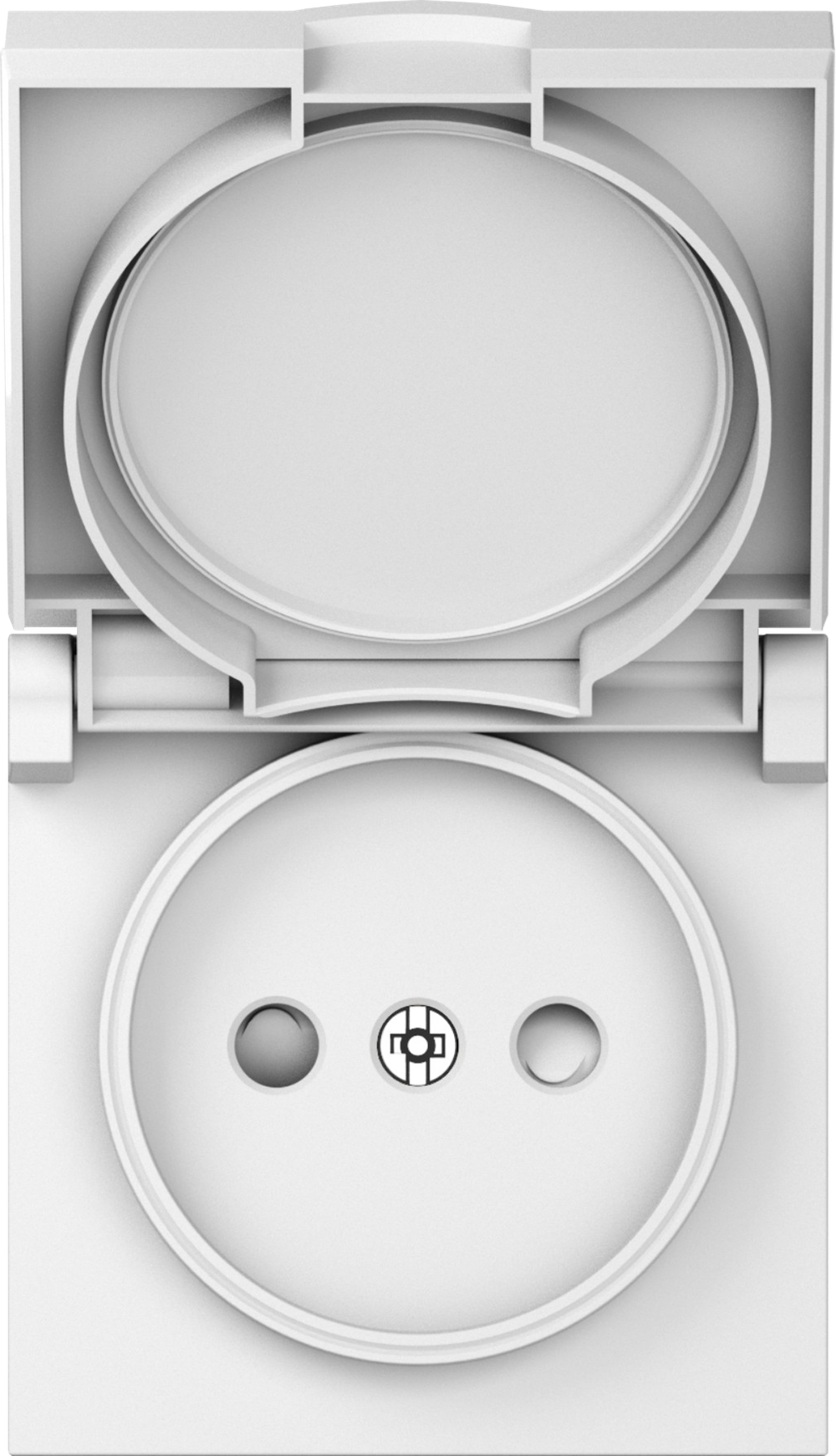 Накладка для розетки без заземления, с крышкой, 16A 250 В~, матовый белый, серия A07