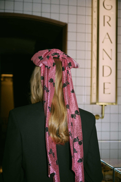 Бант "Паркер" из розового шелка