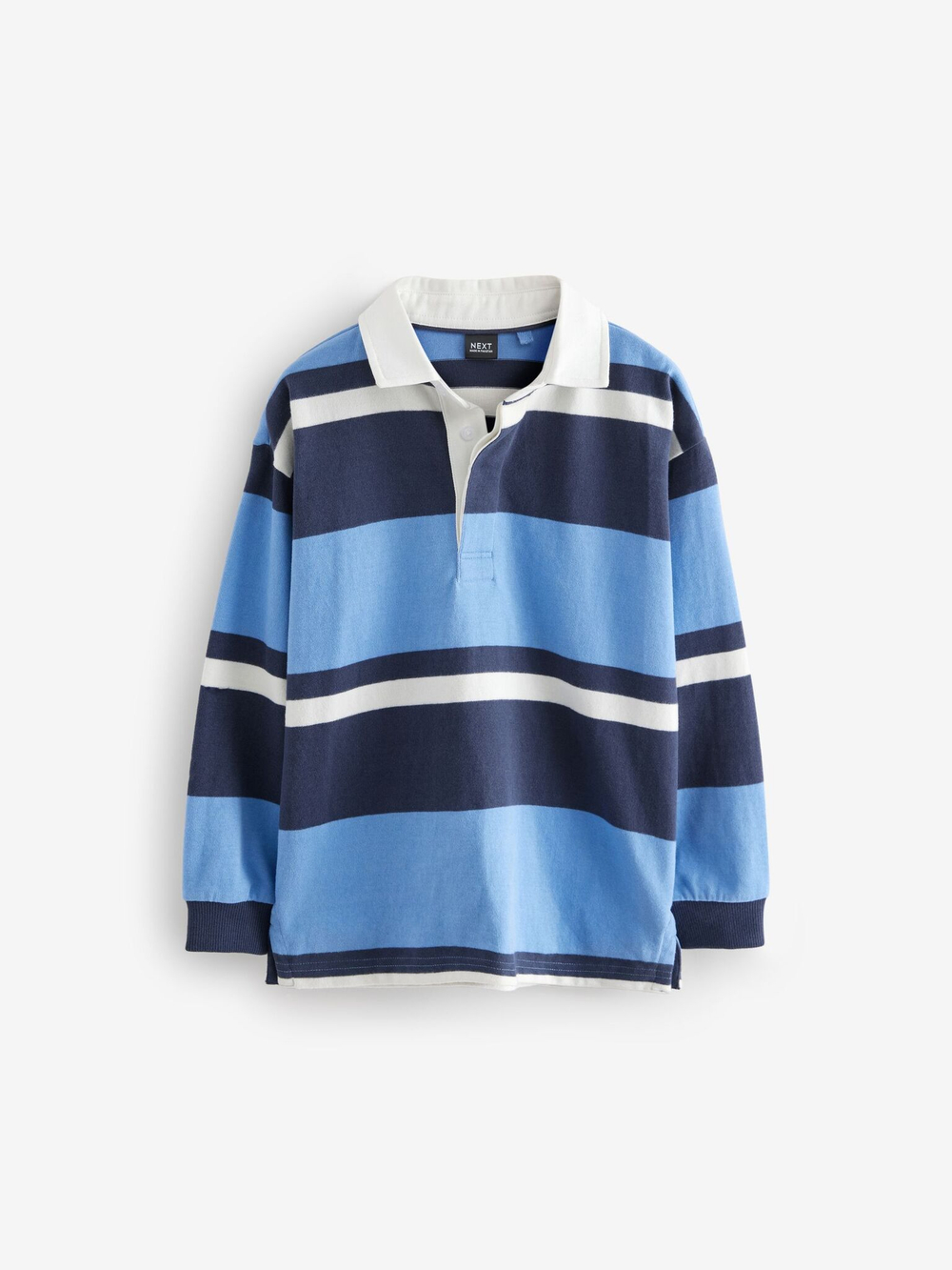 Поло с длинным рукавом для мальчика Next 681-614, Синий, Молочный
