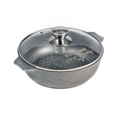 Жаровня алюминий, 26 см, антиприг, Мечта, Гранит, 33701, с крыш