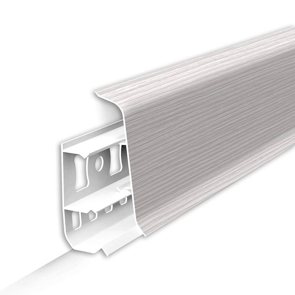 Плинтус напольный ПВХ "Деконика" 255 Ясень бьянко 2200х100х23 мм
