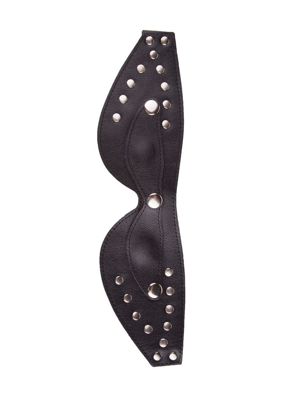 Чёрная кожаная маска с велюровой подкладкой (Цвет: черный)