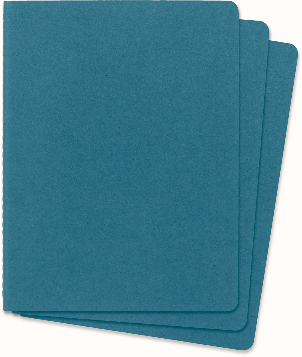 Блокнот Moleskine Cahier Journal (CH023B44) 19х25см обложка картон 120стр. нелинованный, голубой (3шт)