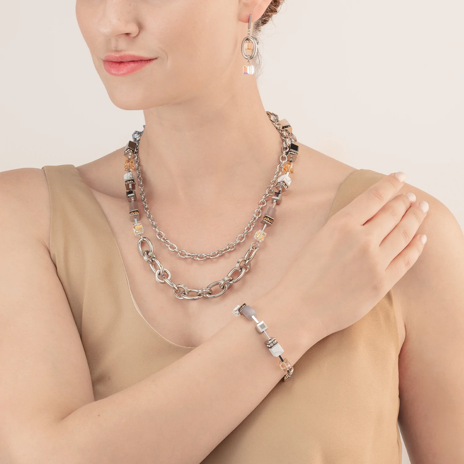 Колье-трансформер 4-in-1 Coeur de Lion Grey-Beige 4520/10-1210