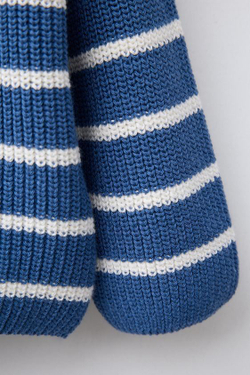 ZARA ТРИКОТАЖНЫЙ ДЖЕМПЕР В ПОЛОСКУ, СИНИЙ