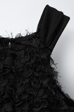 ZARA КОНТРАСТНОЕ ПЛАТЬЕ БЕЗ РУКАВОВ, ЧЕРНЫЙ