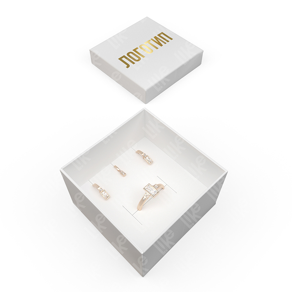 Картонный футляр для ювелирных изделий 80×80×50 мм