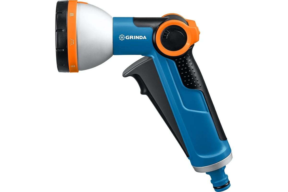 GRINDA  X-8, с регулятором напора, 8 режимов, курок спереди, двухкомпонентный, поливочный пистолет, PROLine (8-427145)