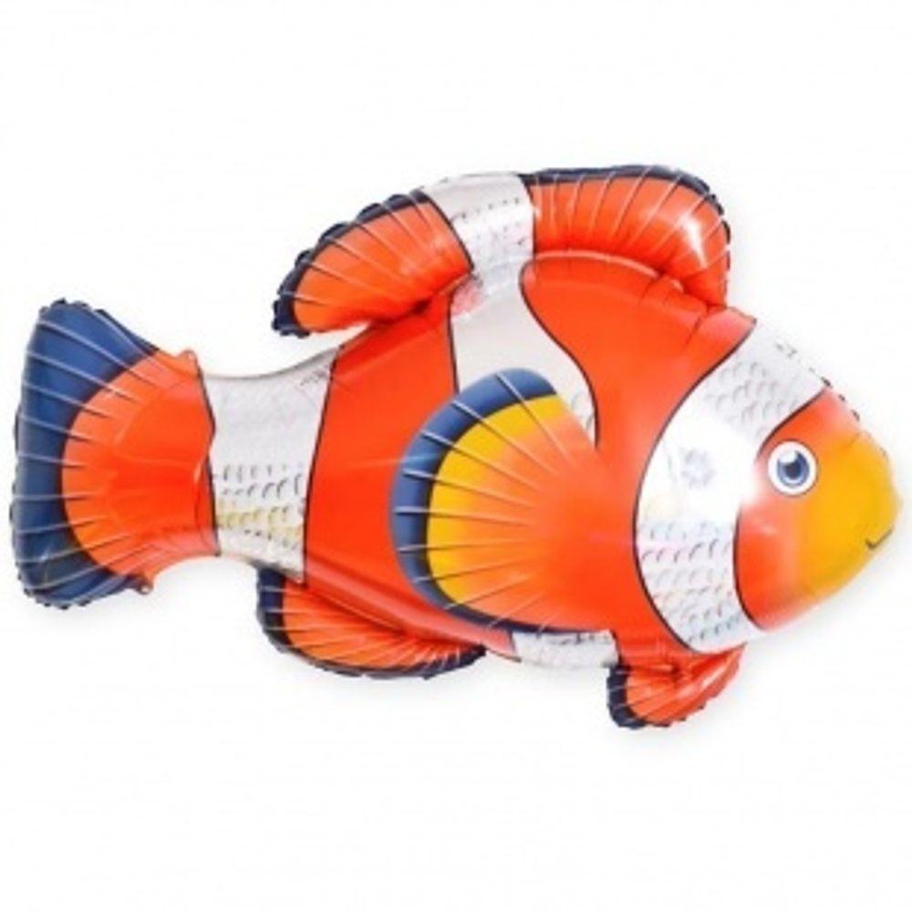 Шар (35""/89 см) Фигура, Рыба-клоун, Оранжевый, 1 шт. Г89