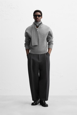 ZARA СВИТЕР С ЗАСТЕЖКОЙ-МОЛНИЕЙ, СЕРЫЙ