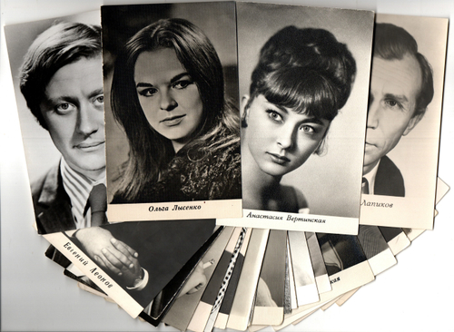 №96 Открытки Артисты и актёры СССР 1960–1970-е г. 25 штук. Чёрно-белые, чистые, без повторов