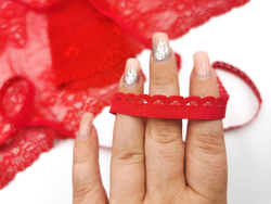 Ажурная резинка, 11мм, красная, Lauma, (AZH/11-100), м