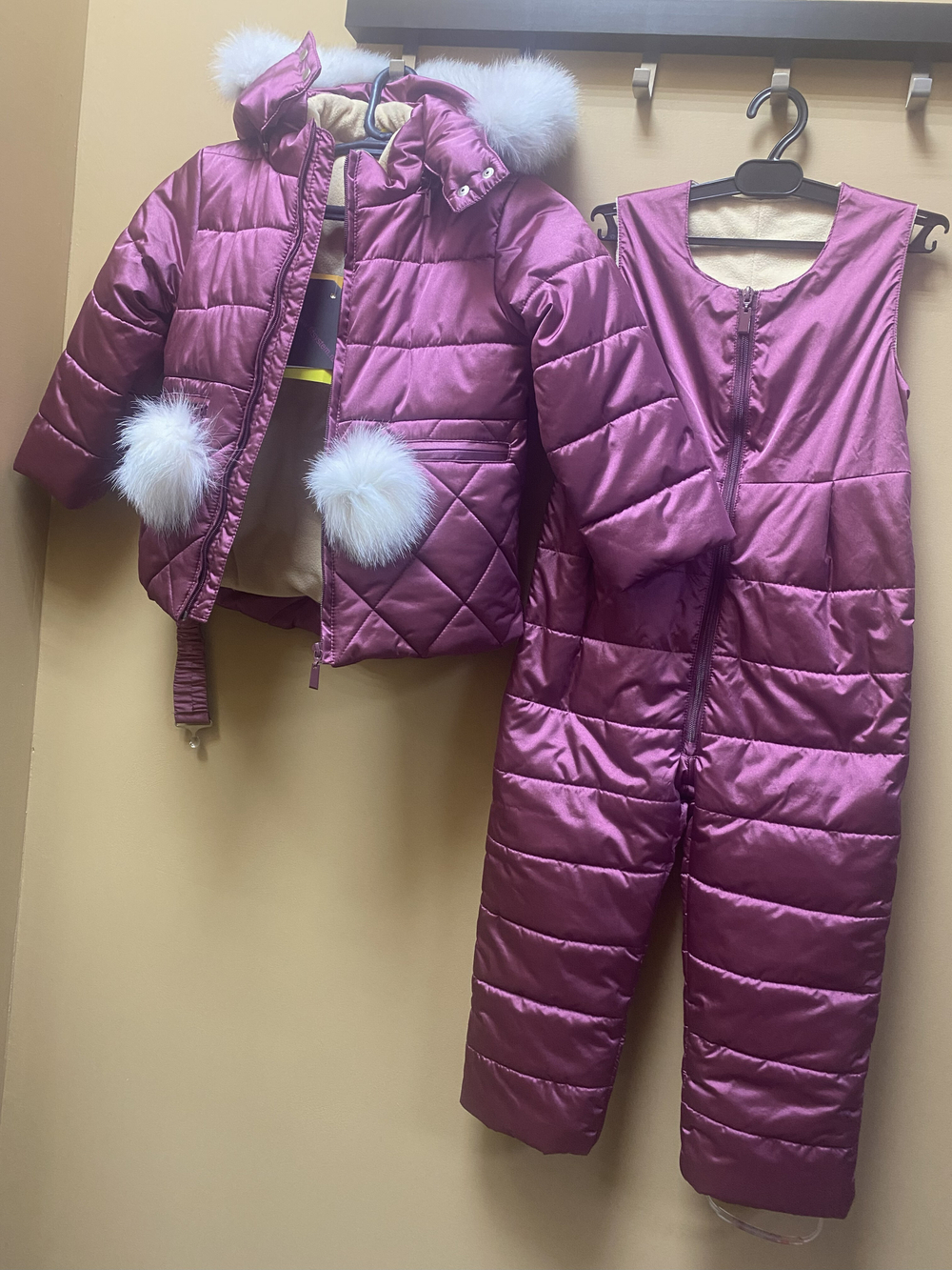 Костюм зимний "Васелина-3", бордовый цвет, на рост 104,110 см.