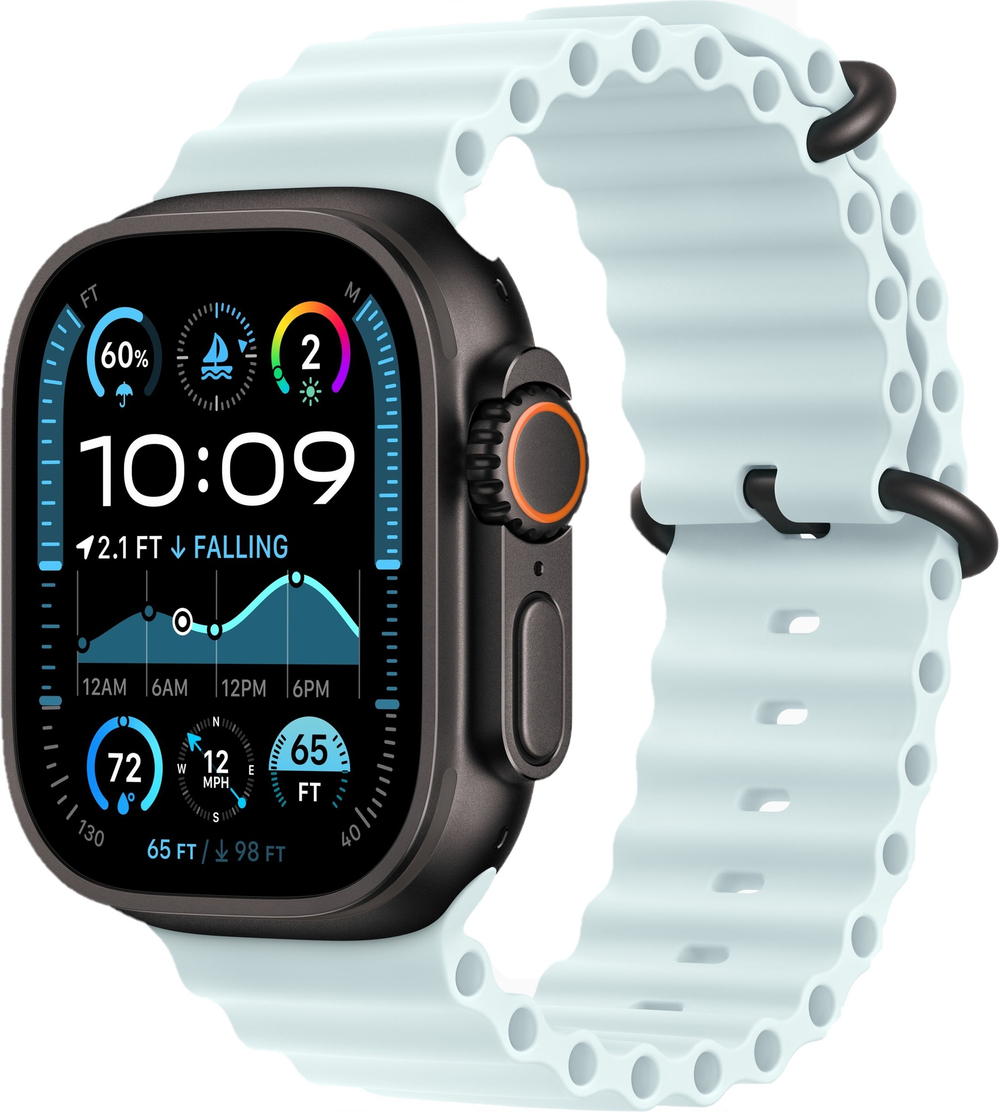 Apple Watch Ultra 2 49mm Ocean Band Ice Blue / Black Titanium Case
