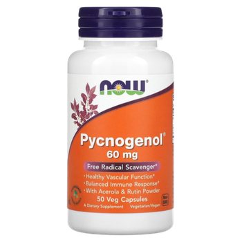 Now Foods Pycnogenol 60 mg 50 veg capsules, Пикногенол