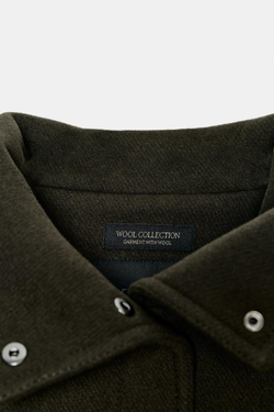 ZARA МИНИМАЛИСТИЧНАЯ КУРТКА-БОМБЕР С ШЕРСТЬЮ — ZW COLLECTION, ХАКИ