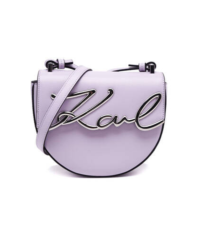 кожаная сумка-мессенджер k/signature sm Karl Lagerfeld - фиолетовый(230W3087)