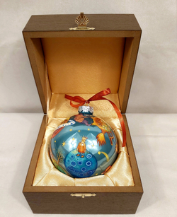 Шар новогодний (круговая роспись Палех) Маленький принц - 4 в футляре