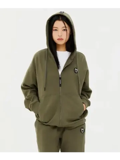 Худи на молнии с капюшоном с металлическим логотипом ladok