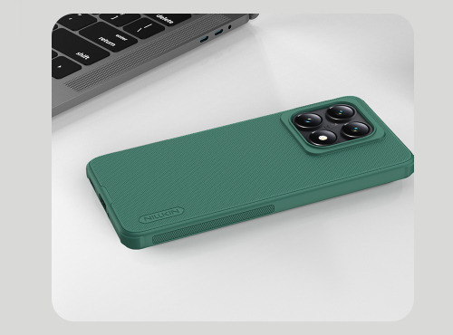 Усиленный чехол зеленого цвета (Dark Green) от Nillkin для Xiaomi 14T, серия Super Frosted Shield Pro