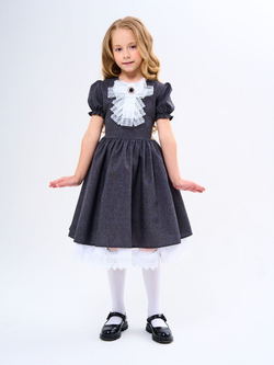 Школьное платье для девочки с кружевом