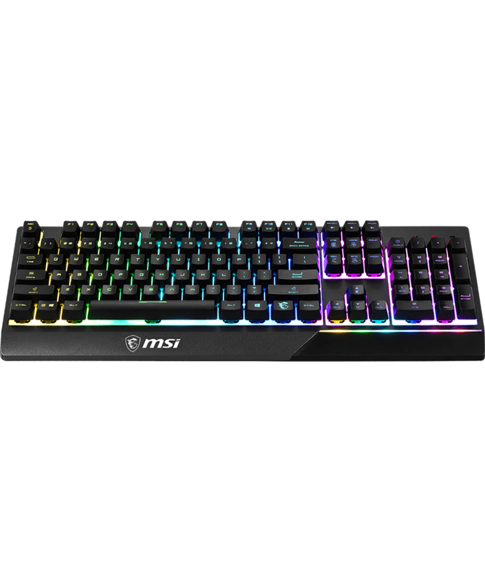Gaming Keyboard MSI VIGOR GK30, Wired, Mechanical-like plunger switches. 6 zones RGB lighting with several lighting effects. Anti-ghosting Capability. Water Resistant (spill-proof), Black