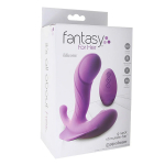 Фиолетовый вибромассажер 11,4см для зоны G с пультом и функцией нагрева ДУ PipeDream Fantasy for G-Spot Stimulate Her Vibe in Purple 4929-12