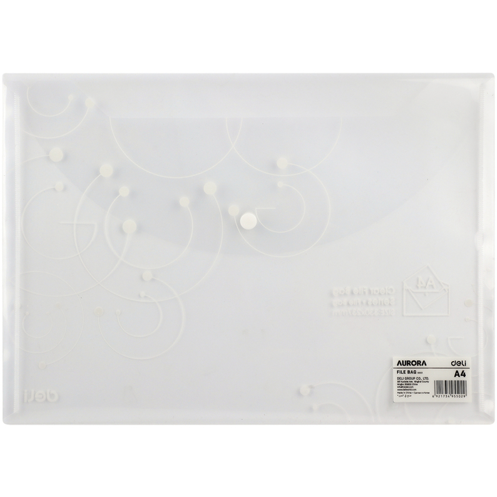 Папка-конверт на кнопке DELI "Aurora", А4, 0,16 мм, ассорти