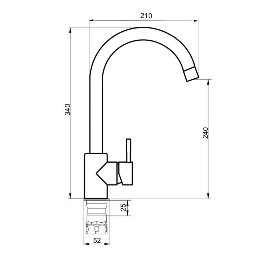 Смеситель для кухни, РМС, с картриджем, беж, SUS124BGK-017F