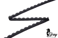 02-39 Кружево узкое эластичное 1,5 см, черный 170