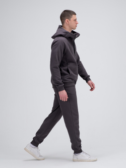Костюм мужской спортивный на молнии (с начесом). Графит
