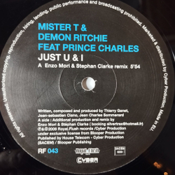 Винтажная виниловая пластинка LP Mister T and Demon Ritchie Feat Prince Charles Just U and I (France 2006) 45 RPM