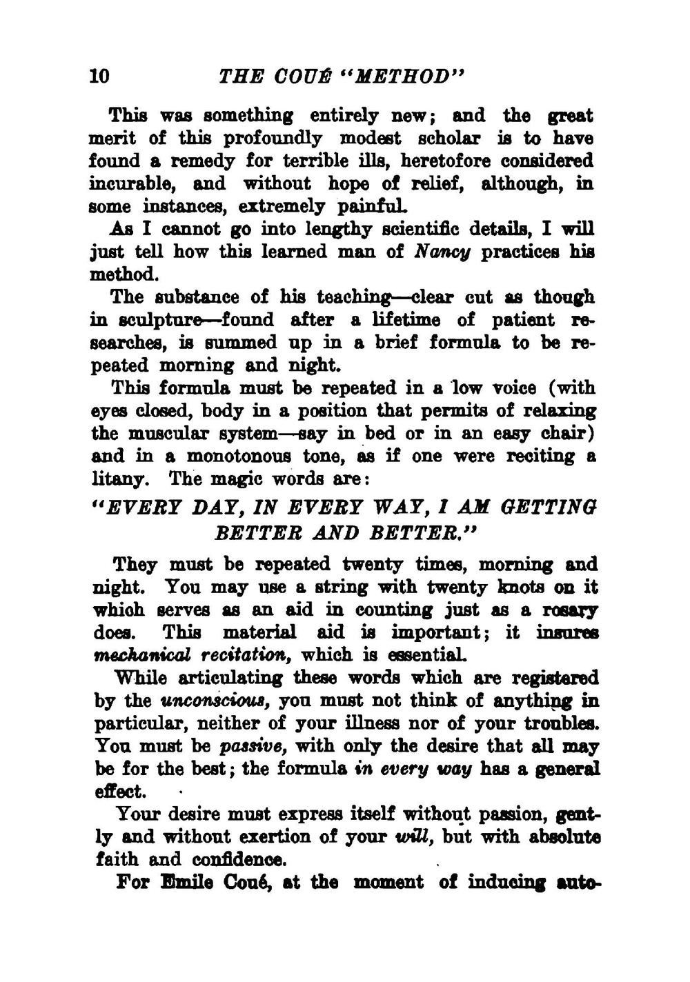 Self mastery through conscious autosuggestion | Émile Coué