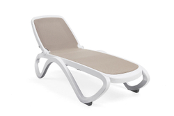 Шезлонг Nardi Omega без подлокотников, бело-коричневый