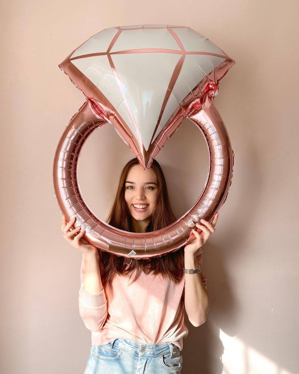 AN Шар Фигура/P35 Кольцо бриллиант розовое золото 24"/60см * 30"/76см (БГ-31)  Изображение2