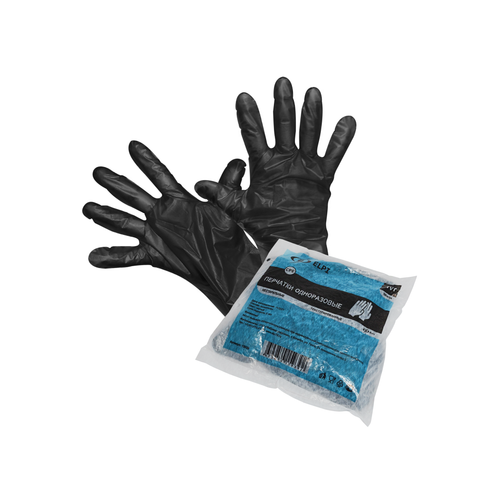 Перчатка эластомер СРЕ M черная 100 шт/50