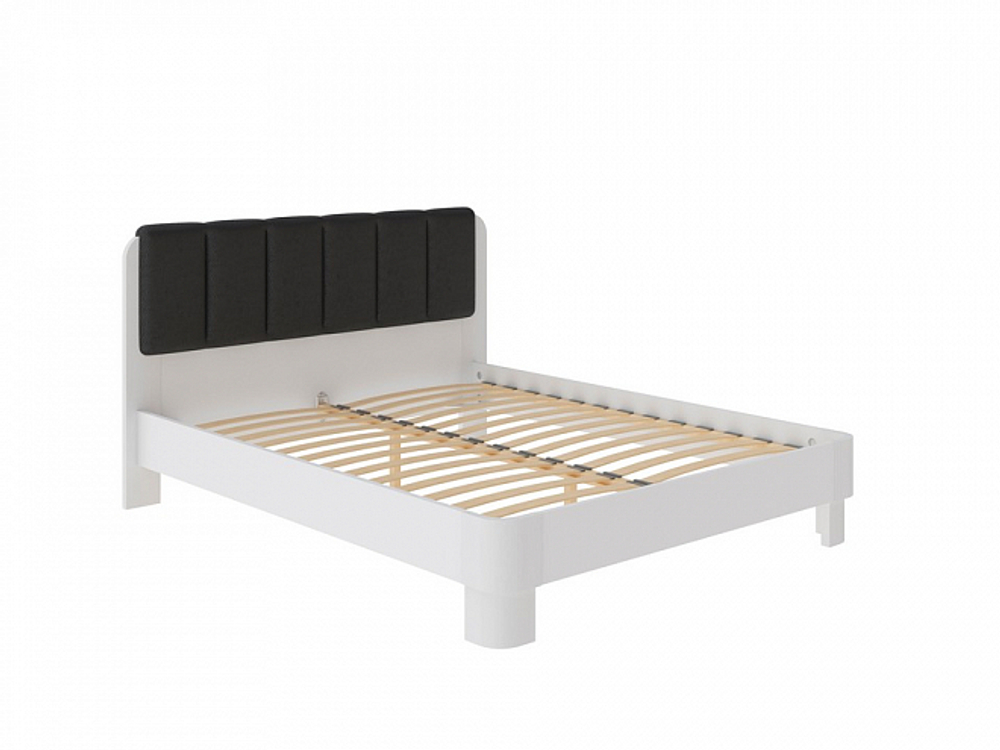 160-200 Кровать Wood Home Lite 2 ЛДСП Белый жемчуг/Белая эмаль (сосна)/Casa Благородный серый