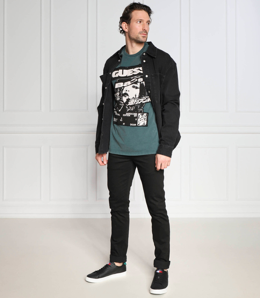 футболка ss bsc guess music poster GUESS - зеленый(M3RI39 KBDL0)