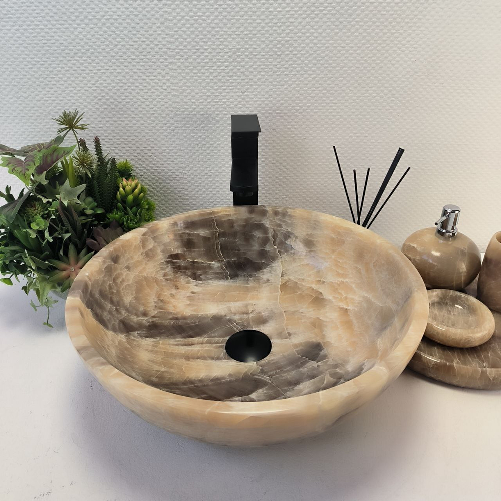 Раковина из оникса Bowl Grey TinLip BO-62942 45*45*15 43