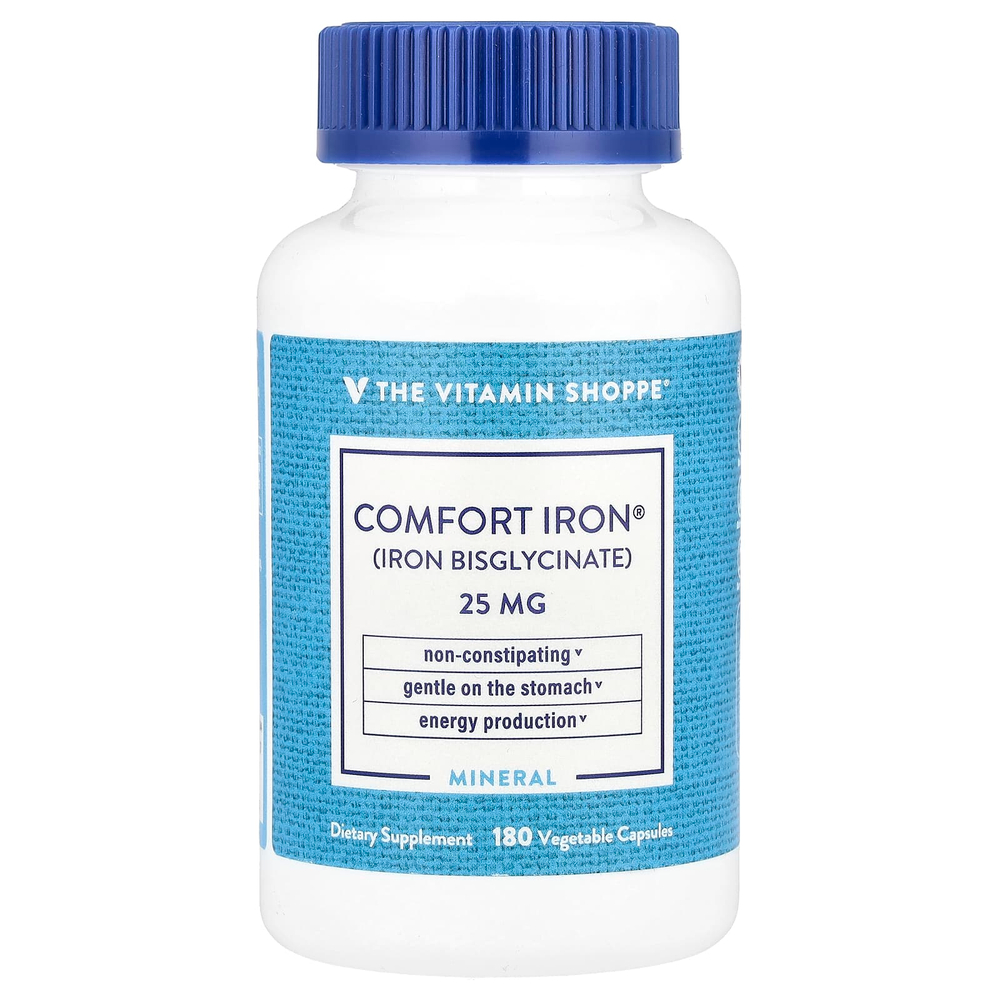 The Vitamin Shoppe, Comfort Iron®, 25 мг, 180 растительных капсул