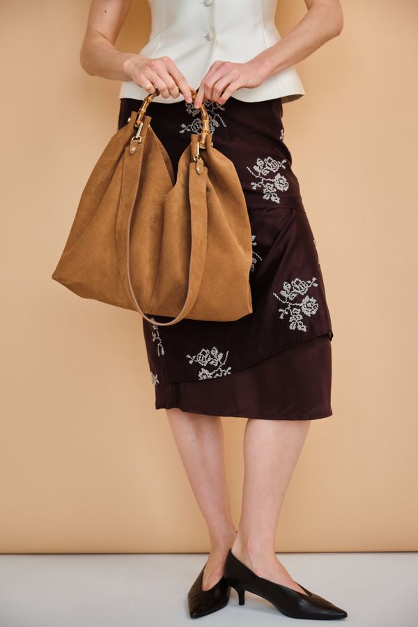 Замшевая сумка Bamboo DBR 30990 светло-коричневый