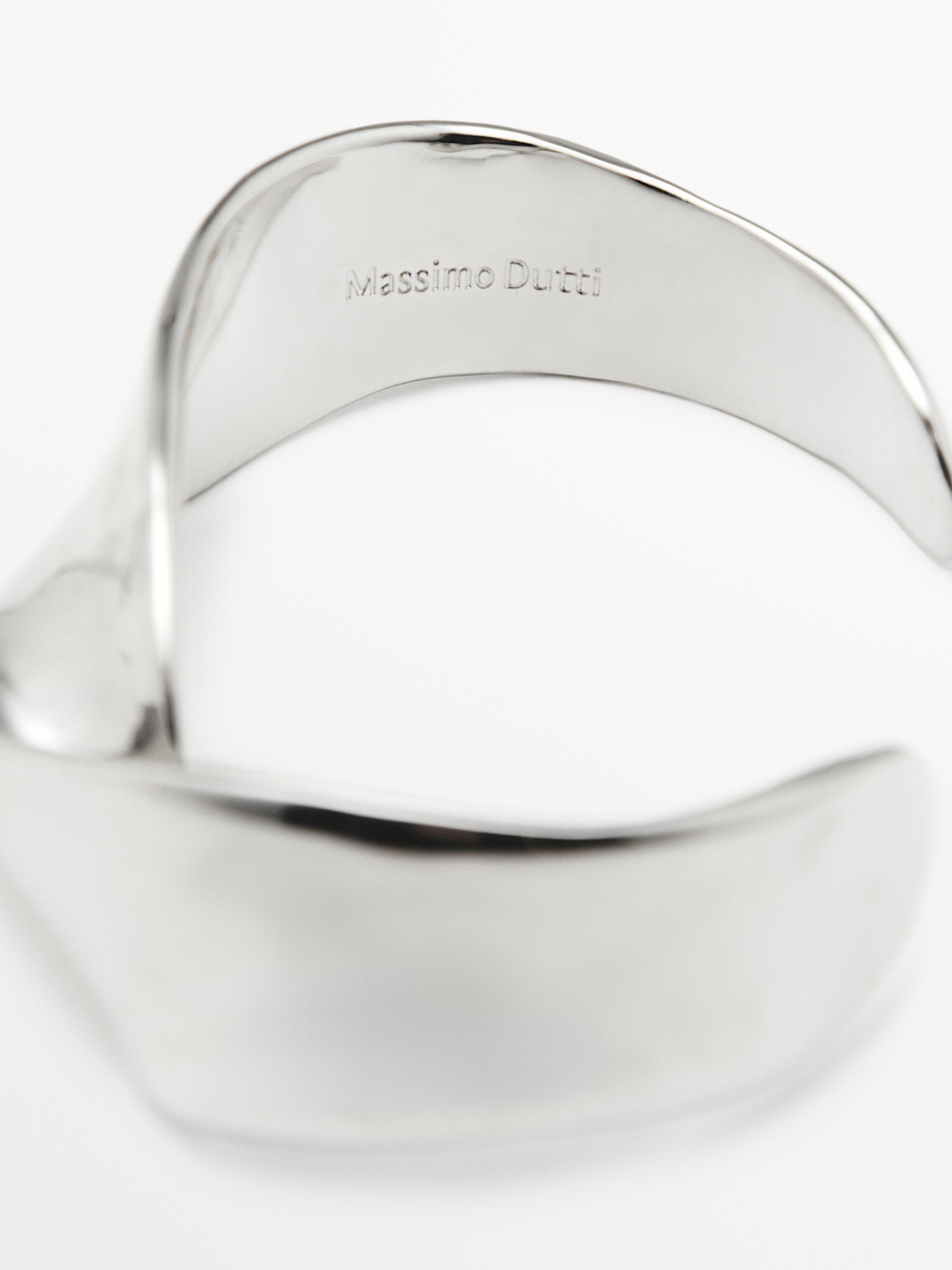 Massimo Dutti Широкий рельефный браслет, серебряный
