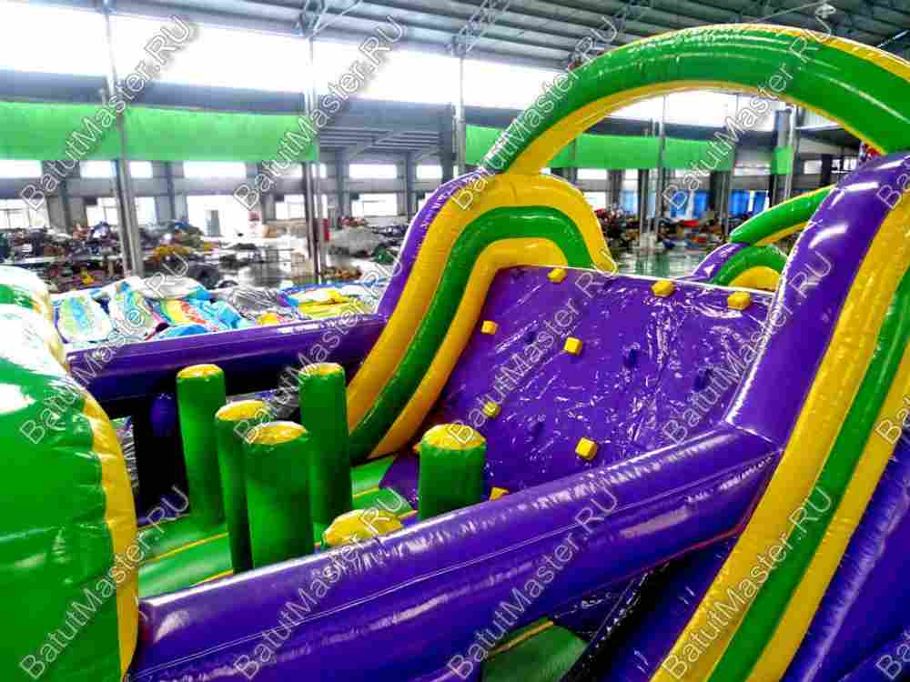 Надувной батут "Длинная полоса препятствий" 16*4*5 м