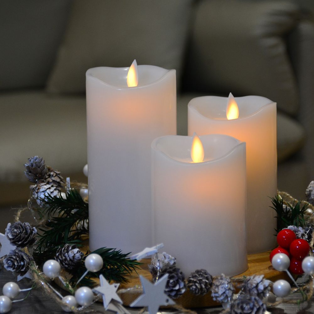 ULD-F065 WW RC CANDLE SET3 Фигура светодиодная Свеча на батарейках 2AA не в-к. в составе набора из 3 штук. Диммируемая. 1 светодиод. Теплый белый свет. Пульт ДУ в-к. TM Uniel