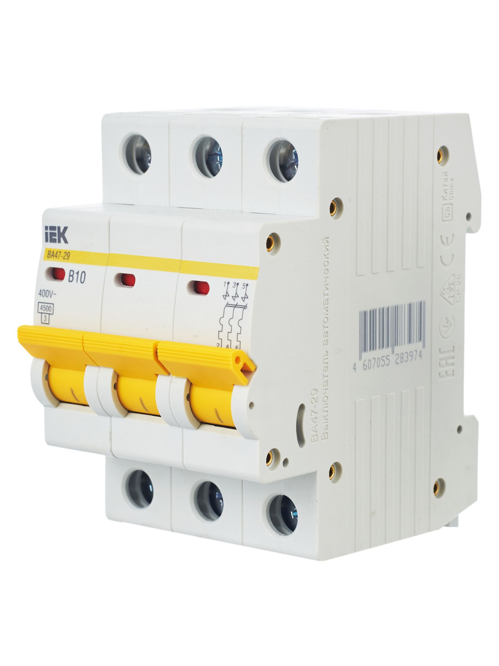 KARAT Автоматический выключатель ВА47-29 3P B 10А 4,5кА IEK