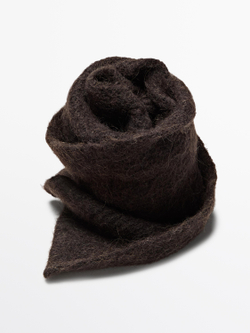 Massimo Dutti Шарф из тонкой смесовой шерсти, коричневый