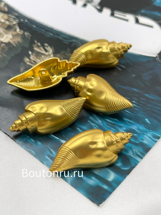 Пуговицы матовое золото Скиапар. в форме ракушки