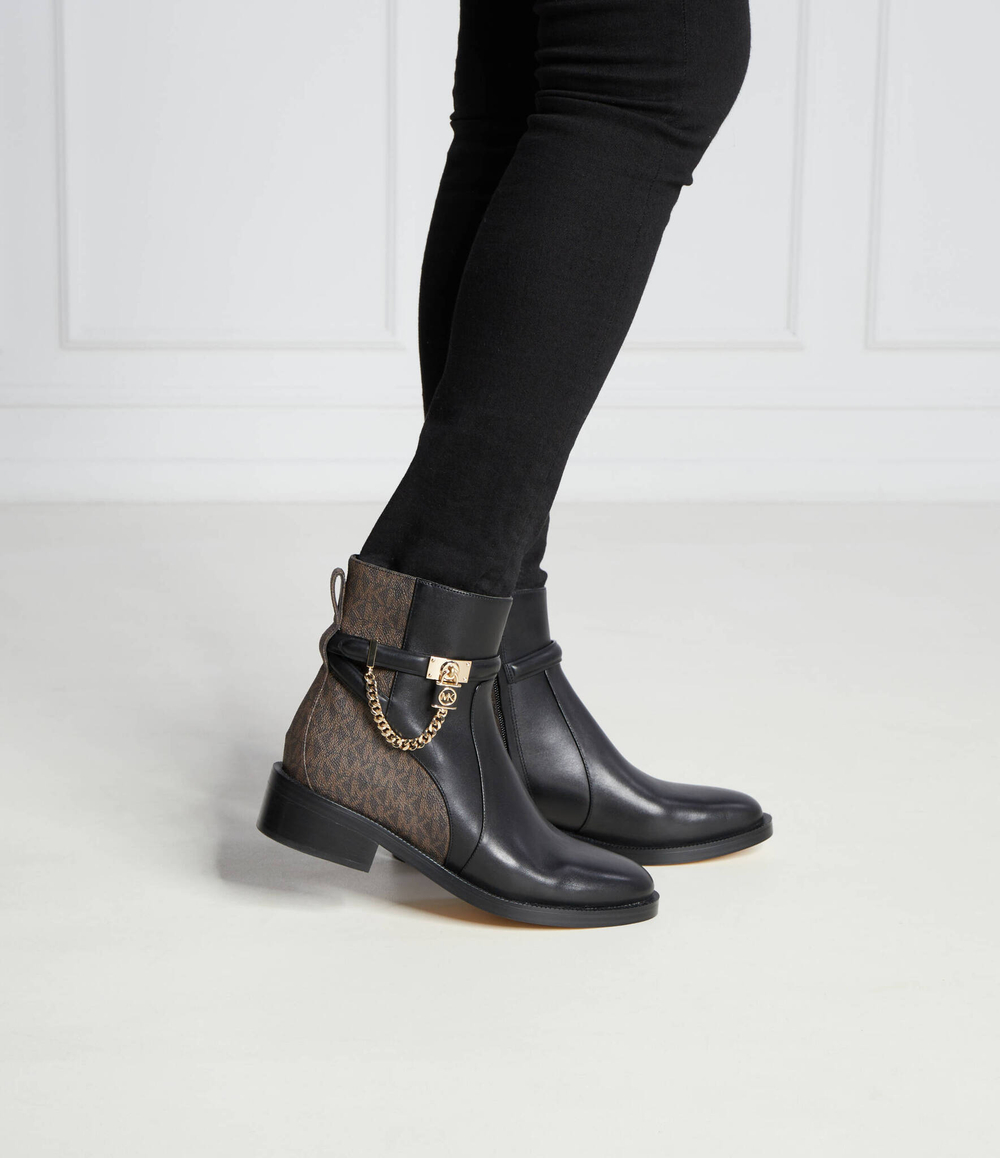 Кожаные ботильоны hamilton flat Michael Kors - черный(40F3HAME6L)