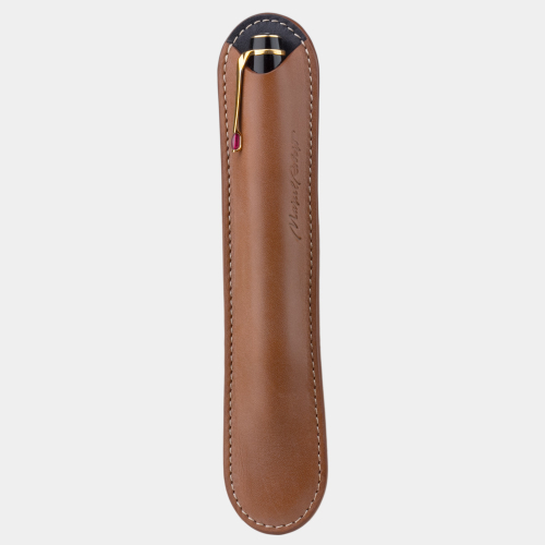 Чехол для ручки Plume из кожи теленка, коричневого цвета